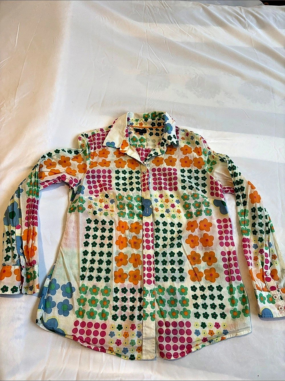 Talbots Cotton Button Front Shirt - Lovely Floral
